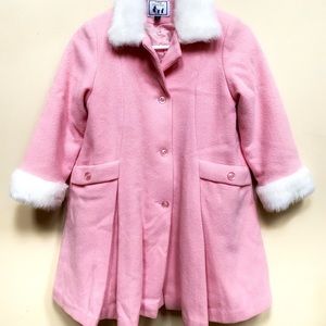Pink Trilogi Collection Girls Wool Coat Fa…